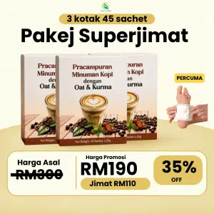 3 KOTAK PREMIX KOPI OAT KURMA